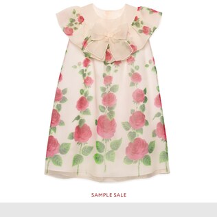 Children's Rose Garden print silk dress