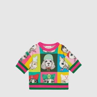 Baby Gucci pets print jersey sweatshirt