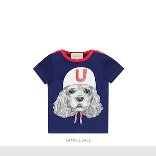 Baby T-shirt with Gucci puppy print