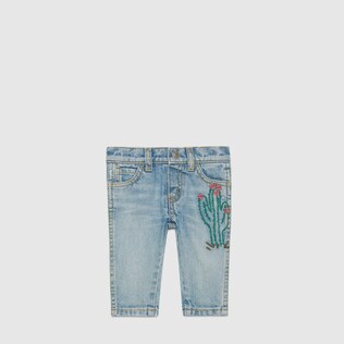 Pantalone ricamato in denim