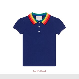 Polo in cotone con farfalla