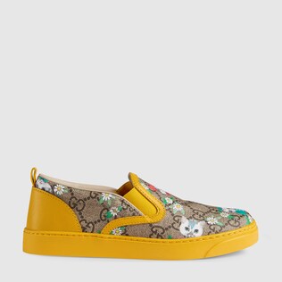 Children's GG Gucci pets and flowers sneaker