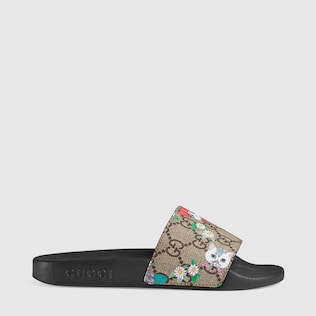 Children's GG Gucci pets and flowers slides