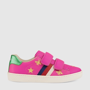 Children's bees and stars leather sneaker