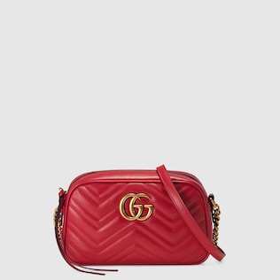 Kleine GG Marmont Schultertasche aus Matelassé