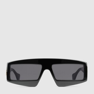 Rectangular-frame acetate sunglasses