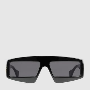 Sonnenbrille mit rechteckigem Rahmen aus Acetat