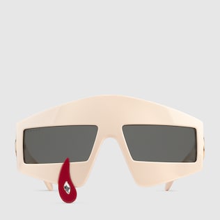 Sonnenbrille mit rechteckigem Rahmen aus Acetat