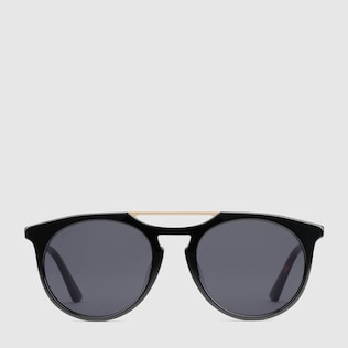 Sonnenbrille mit rundem Rahmen aus Acetat