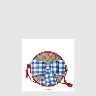 Borsa a tracolla motivo GG con fiocco a quadri