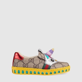 Toddler GG Supreme sneaker with unicorn