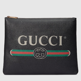 Cartera Maletín Pequeña de Piel con Estampado Gucci