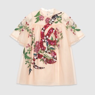 Children's embroidered tulle dress