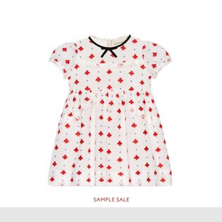 Baby dress with bees and dots embroidery