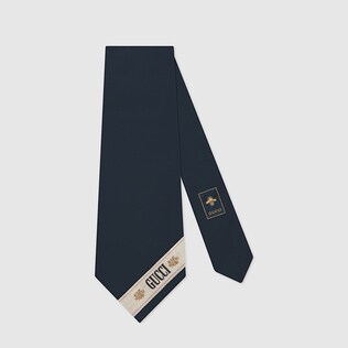 グッチ ストライプ ワイド コットン シルク ネクタイ