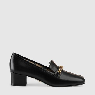 Pumps aus Leder mit Streifen