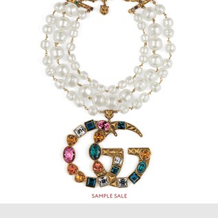 Crystal Double G necklace