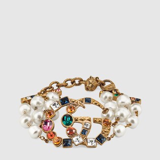 Bracelet Double G avec cristaux