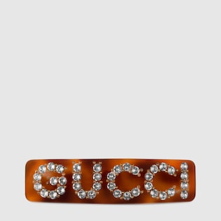 Einzelne Haarspange mit Gucci Kristall-Motiv