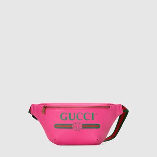 Gucci Print leather belt bag