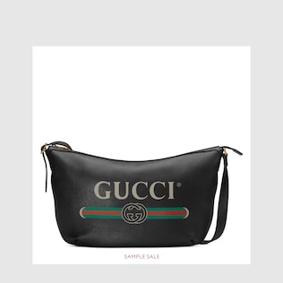 Halbmondförmige Hobo-Tasche mit Gucci Print