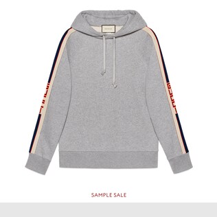 Hooded sweatshirt with Gucci stripe