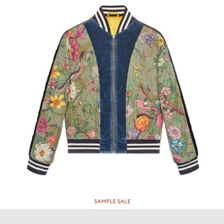 Bomberjacke aus Seide mit Flora Snake-Print