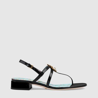 Sandale aus Lackleder mit Biene