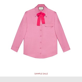 Camicia in seta con fiocco