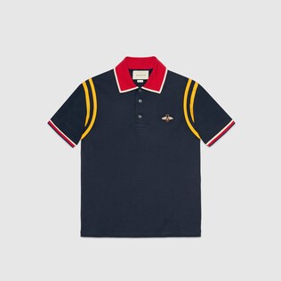 Cotton polo with bee