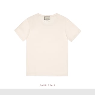 T-shirt in cotone con timbro Gucci