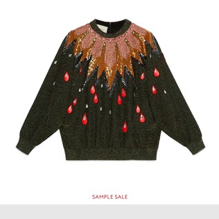 Embroidered knit top