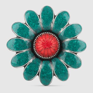 Anello con fiore smaltato