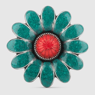 Enameled flower ring