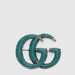Broche Double G en émail