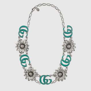 Collier Double G en émail