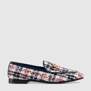 Gucci Jordaan tweed check loafer