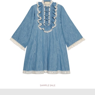 Denim tunic with lace detail