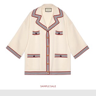 Cardigan in cotone e seta a righe