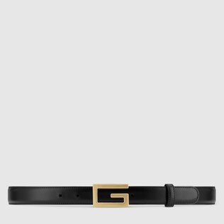 Leather belt with G buckle