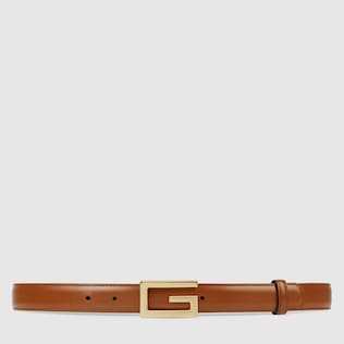 Leather belt with G buckle