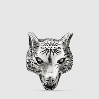 Anger Forest Anillo de Plata con Cabeza de Lobo