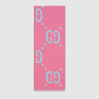 Foulard en jacquard de laine et soie GG