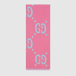 pañuelo de seda y lana de jacquard con GG