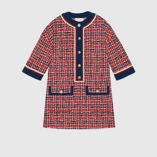 Tweed check tunic dress