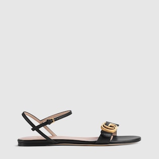 Sandalia de Piel con Doble G