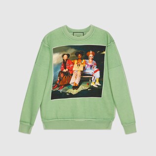 Felpa con stampa #GucciHallucination