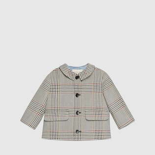Chaqueta de Bebé de Lana a Cuadros Retro