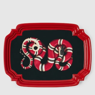 Kingsnake print metal tray