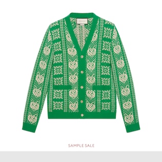Knit cardigan with foxes